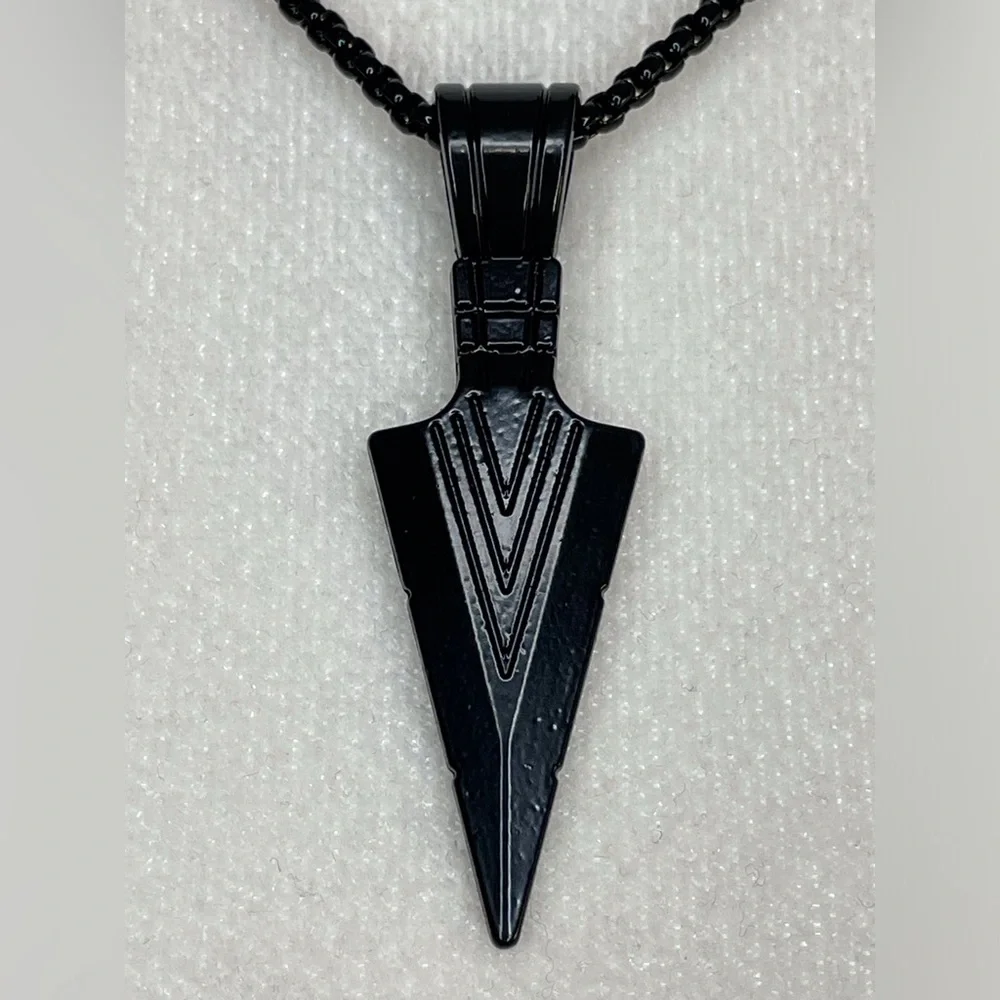 Black Arrow Charm Necklace Unisex